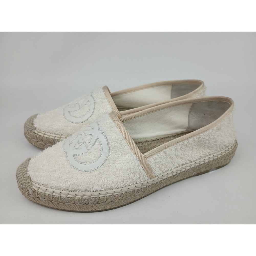 Gucci Women's Ivory White Pilar Espadrille Flats Shoes Size 40.5 - Picture 2 of 7